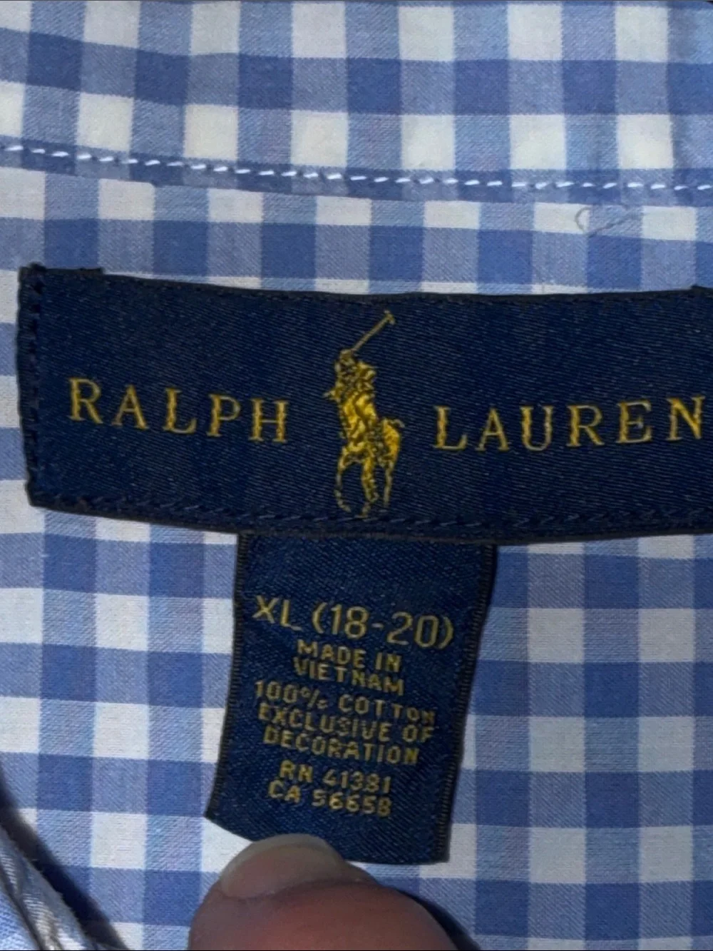 Ralph Lauren Gingham Poplin Short Sleeve Shirt